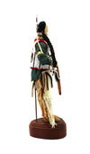 Donna Shakespeare-Cummings - Plains Arapaho Leather Beaded Doll on Custom Wooden Stand with Miniature Rawhide Drum and Arrow with Feathers c. 1999, 13.75" x 6.5" x 5" (DW91902D-0422-001)4
