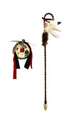 Donna Shakespeare-Cummings - Plains Arapaho Leather Beaded Doll on Custom Wooden Stand with Miniature Rawhide Drum and Arrow with Feathers c. 1999, 13.75" x 6.5" x 5" (DW91902D-0422-001)7
