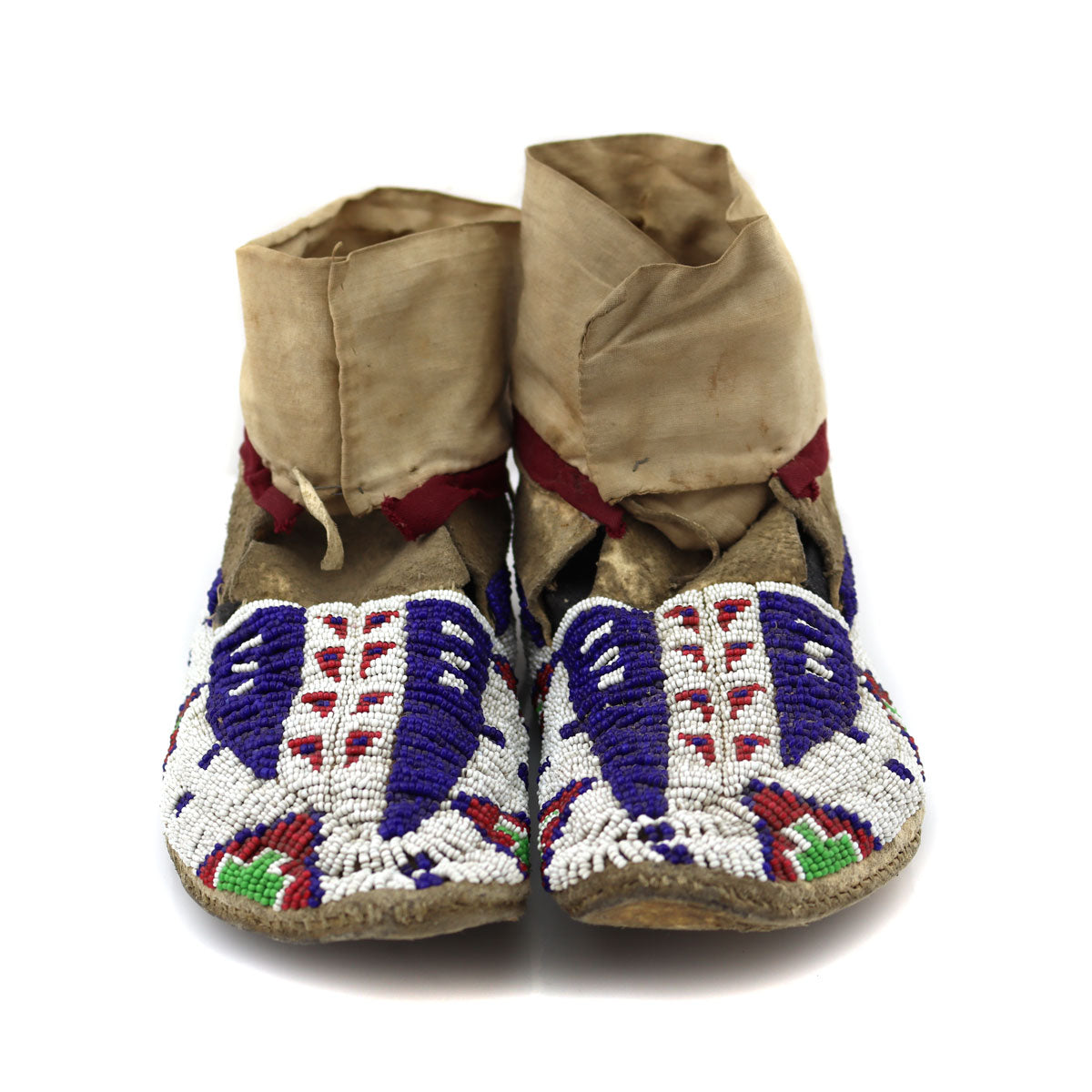 Sioux Beaded Leather Moccasins c. 1890s, 2.75" x 8.5" x 3.25" (DW91963-1021-019)1