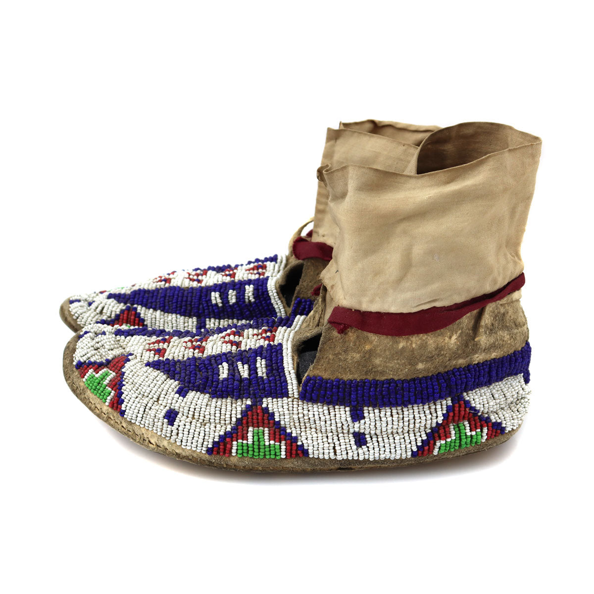 Sioux Beaded Leather Moccasins c. 1890s, 2.75" x 8.5" x 3.25" (DW91963-1021-019)2