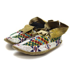 Sioux Leather Beaded Moccasins c. 1890s, 4" x 9.5" x 3.5" (DW92323A-0421-005)
