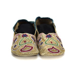 Woodlands (Sac and Fox) Leather Beaded Moccasins c. 1890-1900s, 3.5" x 9.5" x 3.5" (DW92323A-0421-006) 1
