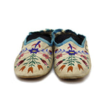 Chippewa Leather Beaded Moccasins with Floral Design c. 1880s, 2.25" x 10" x 14" (DW92323A-0421-016) 1
