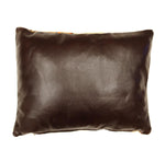 Custom Leather Pillow with c. 1930s Navajo Crystal Textile Inlay, 16" x 14" x 5" (F1450-001) 1