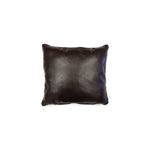 Custom Leather Pillow with c. 1920-30s Navajo Ganado Textile Inlay, 9" x 18" x 4" (F1457-001) 1