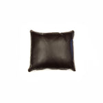 Custom Leather Pillow with c. 1920-30s Navajo Ganado Textile Inlay, 16" x 18" x 6" (F1459-001) 1