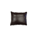 Custom Leather Pillow with c. 1920-30s Navajo Ganado Textile Inlay, 13.5" x 16.5" x 4" (F1459-002) 1