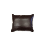 Custom Leather Pillow with c. 1920-30s Navajo Ganado Textile Inlay, 13" x 16" x 5" (F1459-003) 1