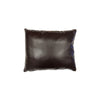 Custom Leather Pillow with c. 1920-30s Navajo Ganado Textile Inlay, 14" x 17.5" x 5" (F1459-004) 1