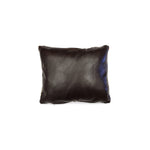 Custom Leather Pillow with c. 1920-30s Navajo Ganado Textile Inlay, 14" x 17.5" x 5" (F1459-004) 1