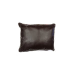 Custom Leather Pillow with c. 1940-50s Ganado Textile Inlay, 14" x 19" x 6" (F1462-001) 1