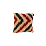 Custom Leather Pillow with c. 1940-50s Ganado Textile Inlay, 16.5" x 17" x 6" (F1462-002)