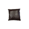 Custom Leather Pillow with c. 1940-50s Ganado Textile Inlay, 16.5" x 17" x 6" (F1462-002) 1