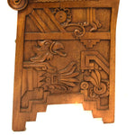 Mexican Wooden Chair with Quetzalcoatl Design c. 1890s, 44.5" x 24" x 22"