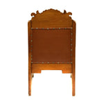 Mexican Wooden Chair with Quetzalcoatl Design c. 1890s, 44.5" x 24" x 22"