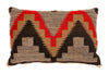 Navajo Custom Leather Pillow with Navajo Textile Inlay 18" x 28" x 9.8" (F91966B-0822-005)