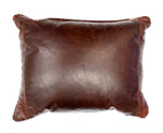 Navajo Custom Leather Pillow with Navajo Textile Inlay 18" x 14" x 6" (F91966B-0822-007) 1