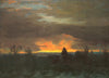 SOLD Albert Bierstadt (1830-1902) - Trees Against a Sunset