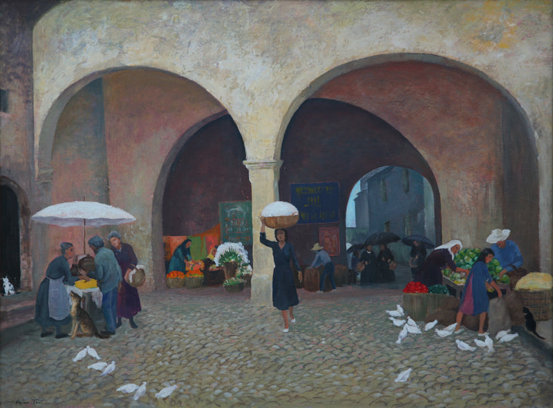Agnes Gabrielle Tait (1894-1981) - Marketplace in Mexico