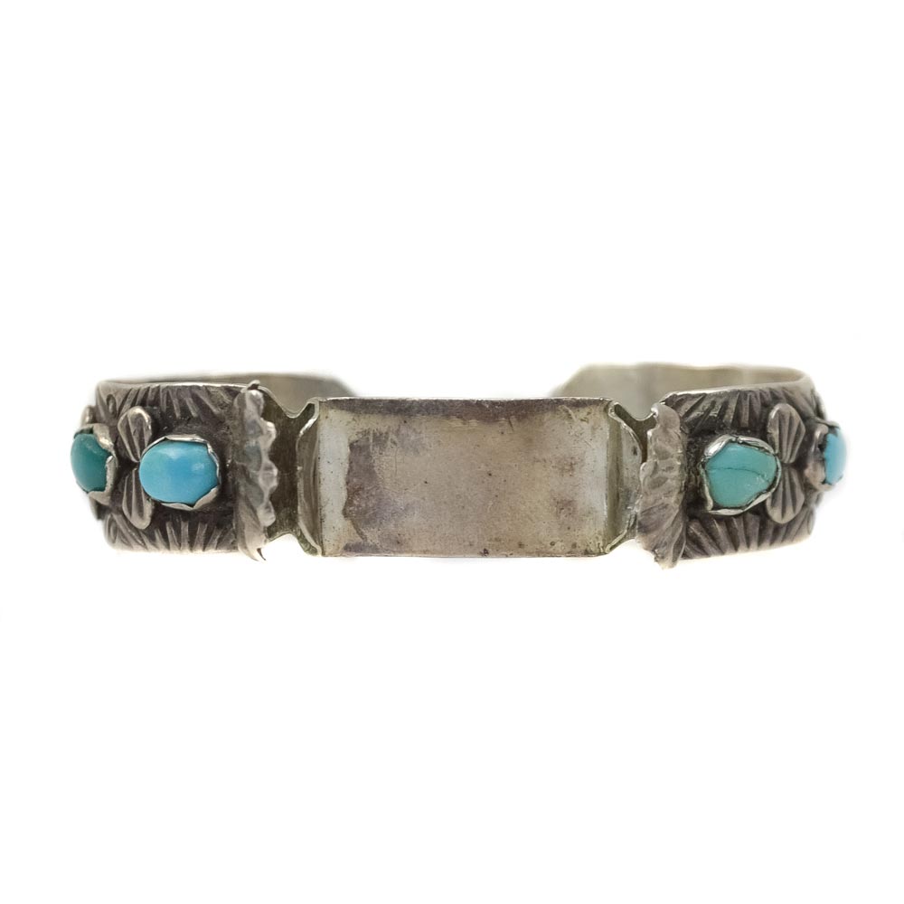Navajo Turquoise and Silver Watchband c. 1950 size 6