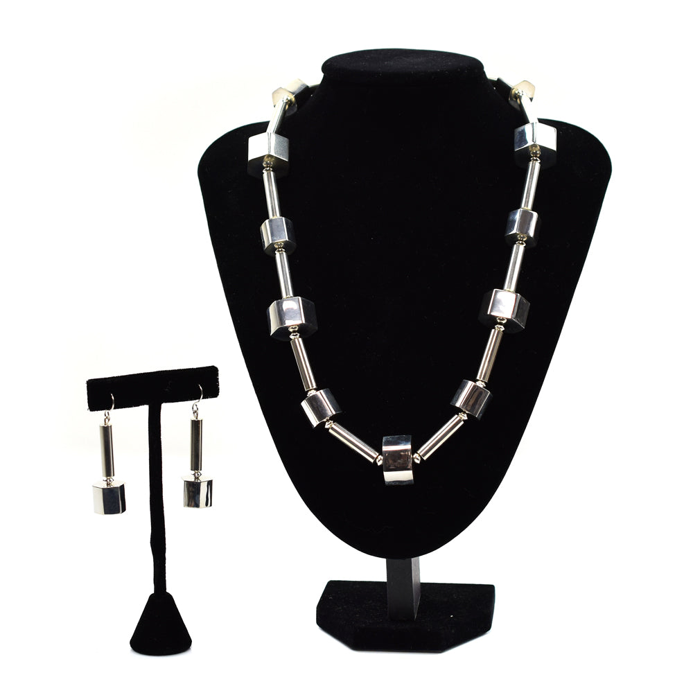 Rodney Coriz - Santo Domingo Sterling Silver Necklace and French Hook Earrings Set