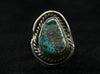 Navajo Turquoise and Silver Ring, c. 1950s, Size 2 (J2604-036)