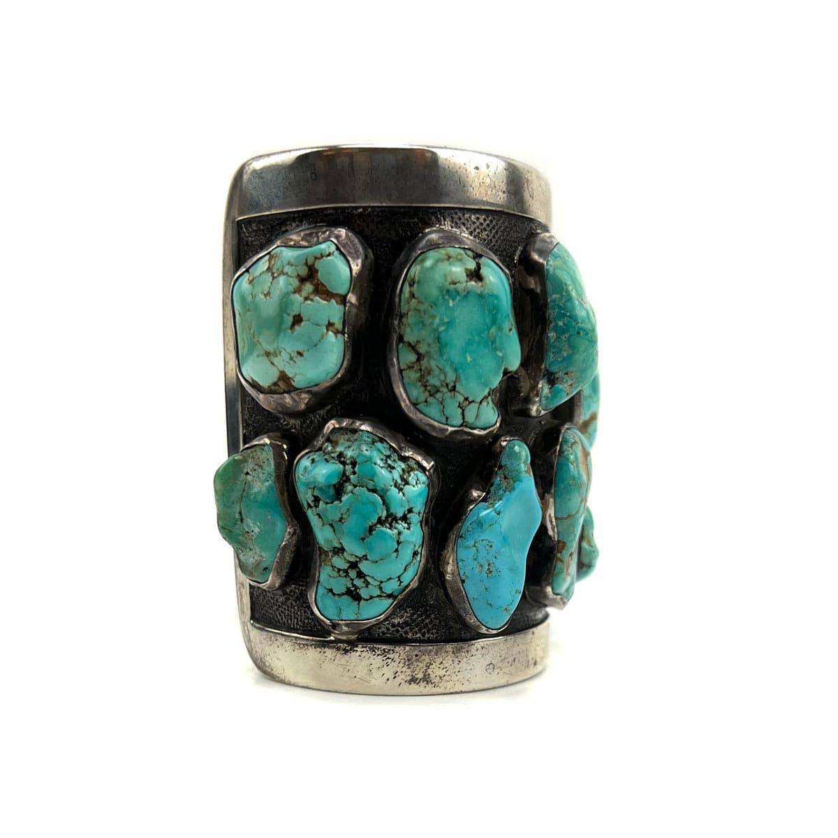 Patania Thunderbird Shop - Turquoise Nugget and Sterling Silver Bracelet c. 1950s, size 6.5 (J90370-0123-001)1
