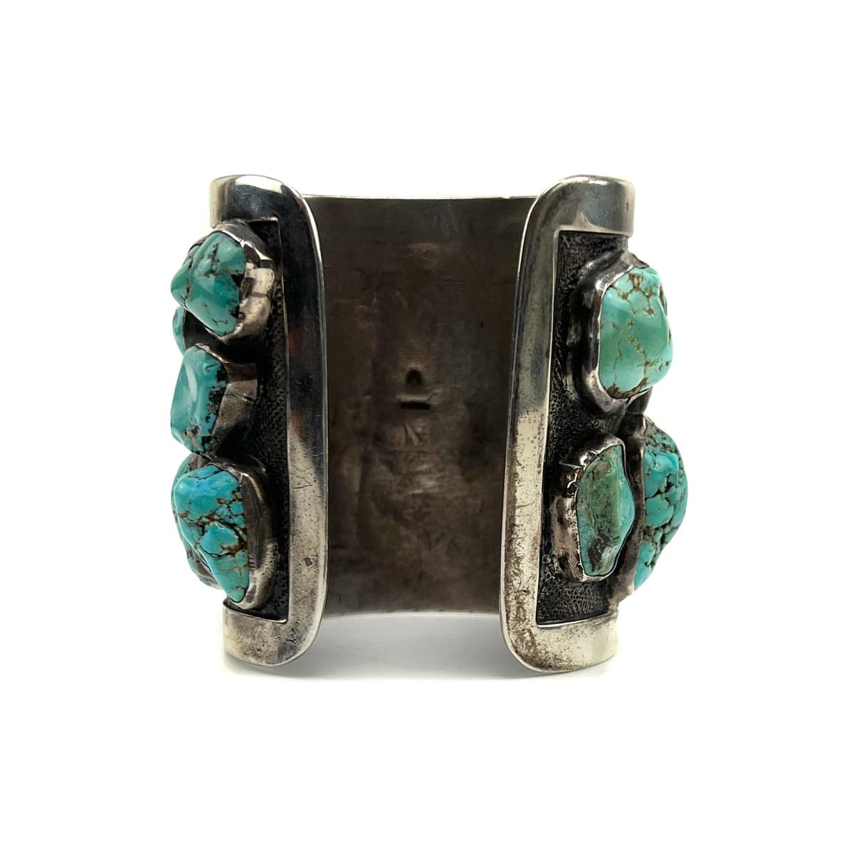 Patania Thunderbird Shop - Turquoise Nugget and Sterling Silver Bracelet c. 1950s, size 6.5 (J90370-0123-001)2
