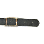 Navajo Silver and Leather Concho Belt with Pueblo Motifs c. 1970s, Size 27-32 (J10129)