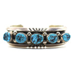 Carolyn Begay - Navajo Turquoise and Silver Bracelet c. 1970-80s, size 6.25