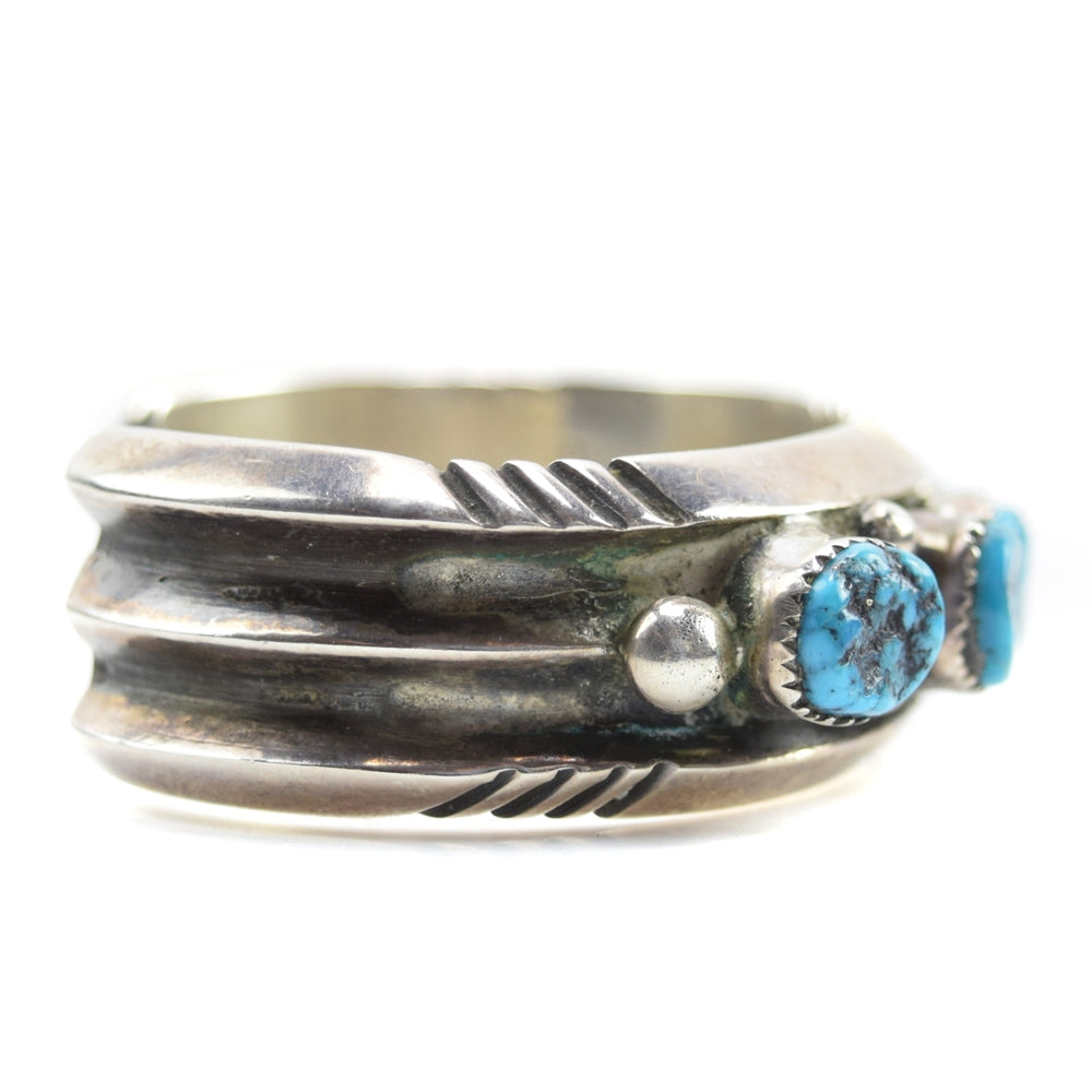 Carolyn Begay - Navajo Turquoise and Silver Bracelet c. 1970-80s, Size 6.25 (J10132)