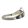 Zuni Multi-Stone Channel Inlay and Silver Watch Band c. 1950-60s, size 6 (J10312)
