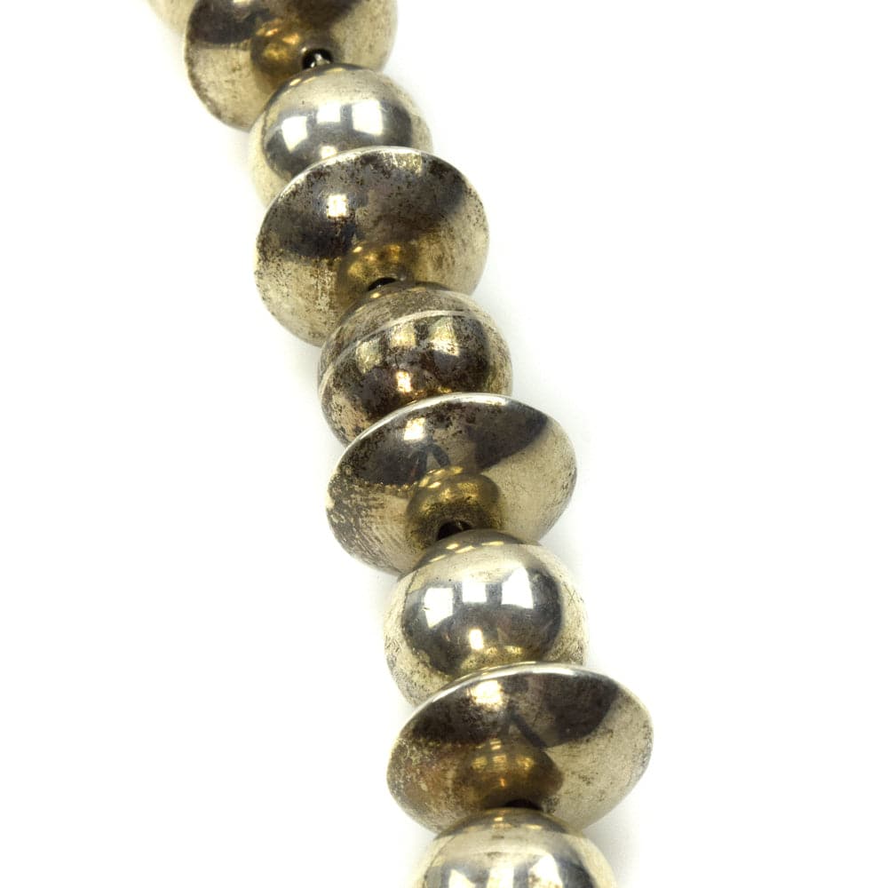 Mexican Silver Beaded Necklace c. 1980s, 20" length 3

