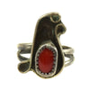 Navajo Coral and Silver Ring c. 1950s, size 5.25
