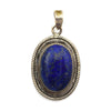 Mexican Lapis Lazuli and Silver Pendant c. 1980s, 2" x 1"
