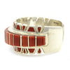 Vernon Haskie - Contemporary Navajo Coral Channel Inlay and Sterling Silver Bracelet, size 6.5 1
