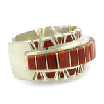Vernon Haskie - Contemporary Navajo Coral Channel Inlay and Sterling Silver Bracelet, size 6.5 3

