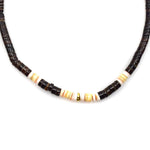 Navajo Heishi and Silver Beaded Necklace c. 1970s, 18" length
