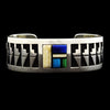 Timmy Yazzie - Contemporary Navajo Multi-Stone Inlay and Sterling Silver Overlay Bracelet, size 7.5 5
