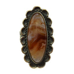 Navajo Agate and Silver Ring c. 1950s, size 4.75
