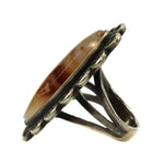 Navajo Agate and Silver Ring c. 1950s, size 4.75 1
