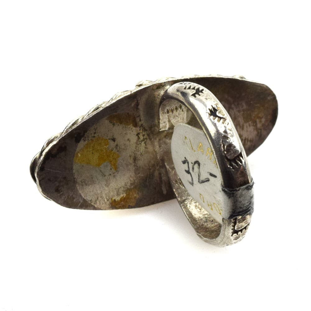 Navajo Mother of Pearl and Silver Ring c. 1950s, size 7.25 (J11680) 2
