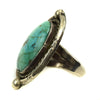 Navajo Turquoise and Silver Ring c. 1960s, size 6 (J11809) 1
