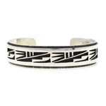 Timmy Yazzie - Navajo/San Felipe Contemporary Sterling Silver Overlay Bracelet, size 6 (J12408)
