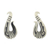 Roy Talahaftewa - Hopi Contemporary Sterling Silver Overlay Post Earrings, 1.5" x 0.75" (J12431)
