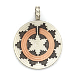 Roland Begay - Navajo Contemporary Sterling Silver and Copper Overlay Wedding Basket Pendant, 2.25" x 1.75" (J12499)
