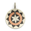 Roland Begay - Navajo Contemporary Sterling Silver and Copper Overlay Wedding Basket Pendant, 2" x 1.5" (J12502)
