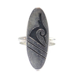 Norman Honie Jr. and Hopicrafts Shop Sterling Silver Overlay Ring c. 1970s, size 6 (J12563)
