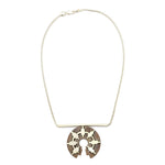 Amelia Joe Chandler - Navajo Contemporary Silver and Copper Wedding Basket Design Necklace, 16" length (J12598) 1
