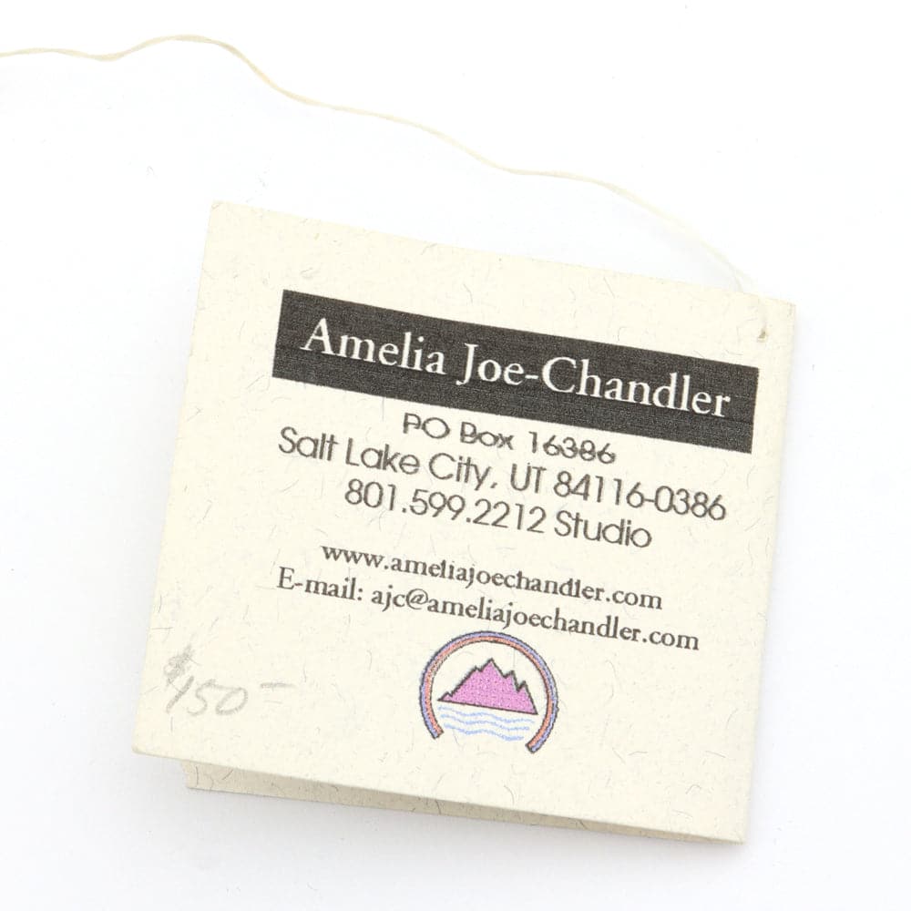 Amelia Joe Chandler - Navajo Contemporary Silver and Copper Wedding Basket Design Necklace, 16" length (J12598) 4
